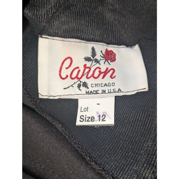 Caron Chicago Black Velvet Tunic Top Mod Minimalist Academia Style Sz 12 Vintage - Picture 5 of 7